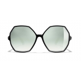 Chanel - Round Sunglasses - Black Green Mirror - Chanel Eyewear