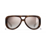 Chanel - Pilot Sunglasses - Tortoise Brown Mirror - Chanel Eyewear