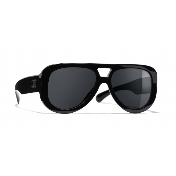 Zorg Gezamenlijke selectie tekst Chanel - Pilot Sunglasses - Black Gray - Chanel Eyewear - Avvenice