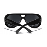 Chanel - Pilot Sunglasses - Black Gray - Chanel Eyewear