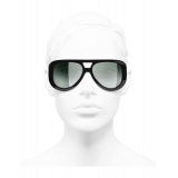 Chanel - Pilot Sunglasses - Black Green Mirror - Chanel Eyewear