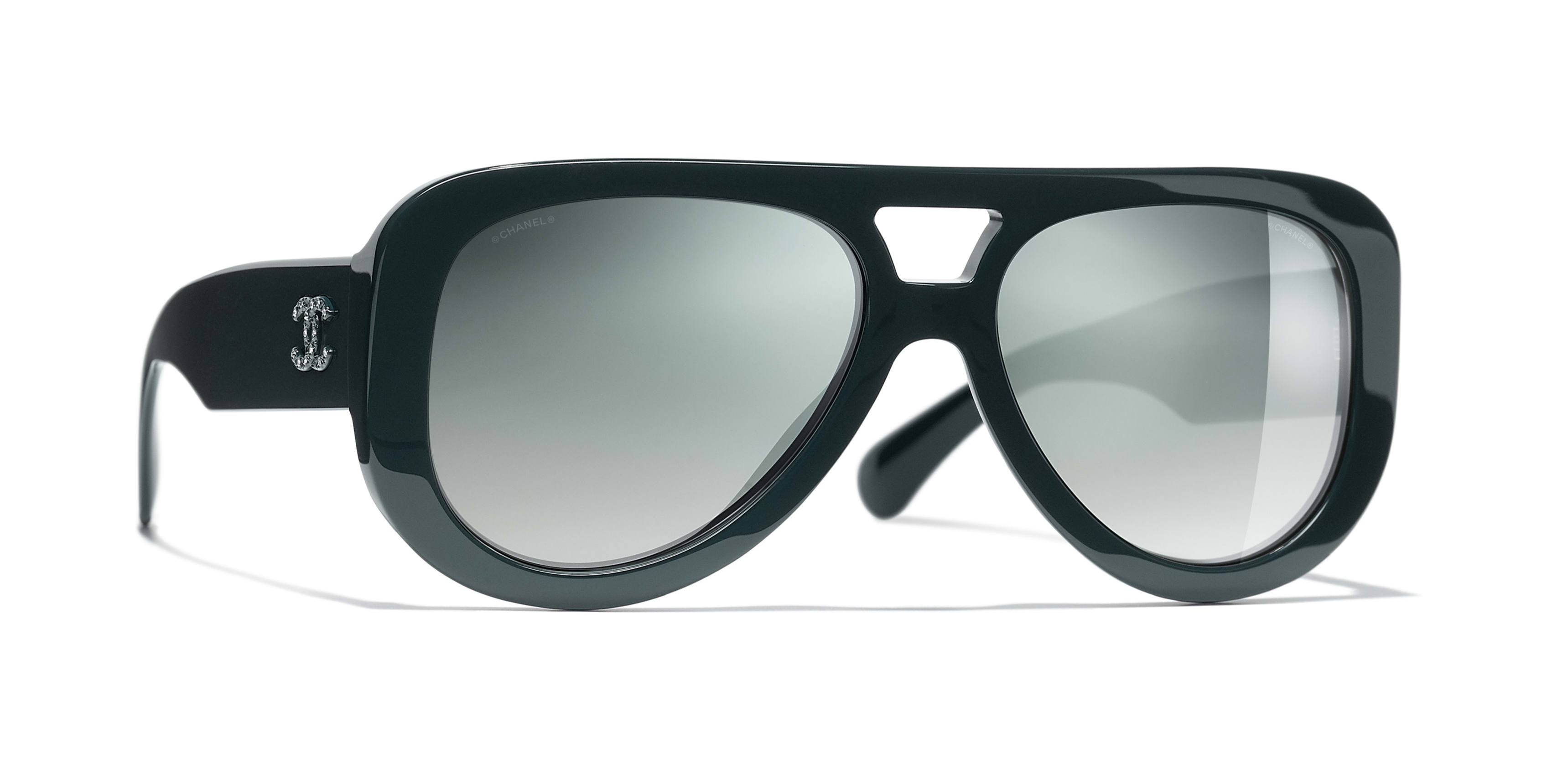 Chanel - Pilot Sunglasses - Dark Green Mirror - Chanel Eyewear