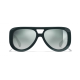 Chanel - Occhiali Pilota da Sole - Verde Scuro Specchiato - Chanel Eyewear