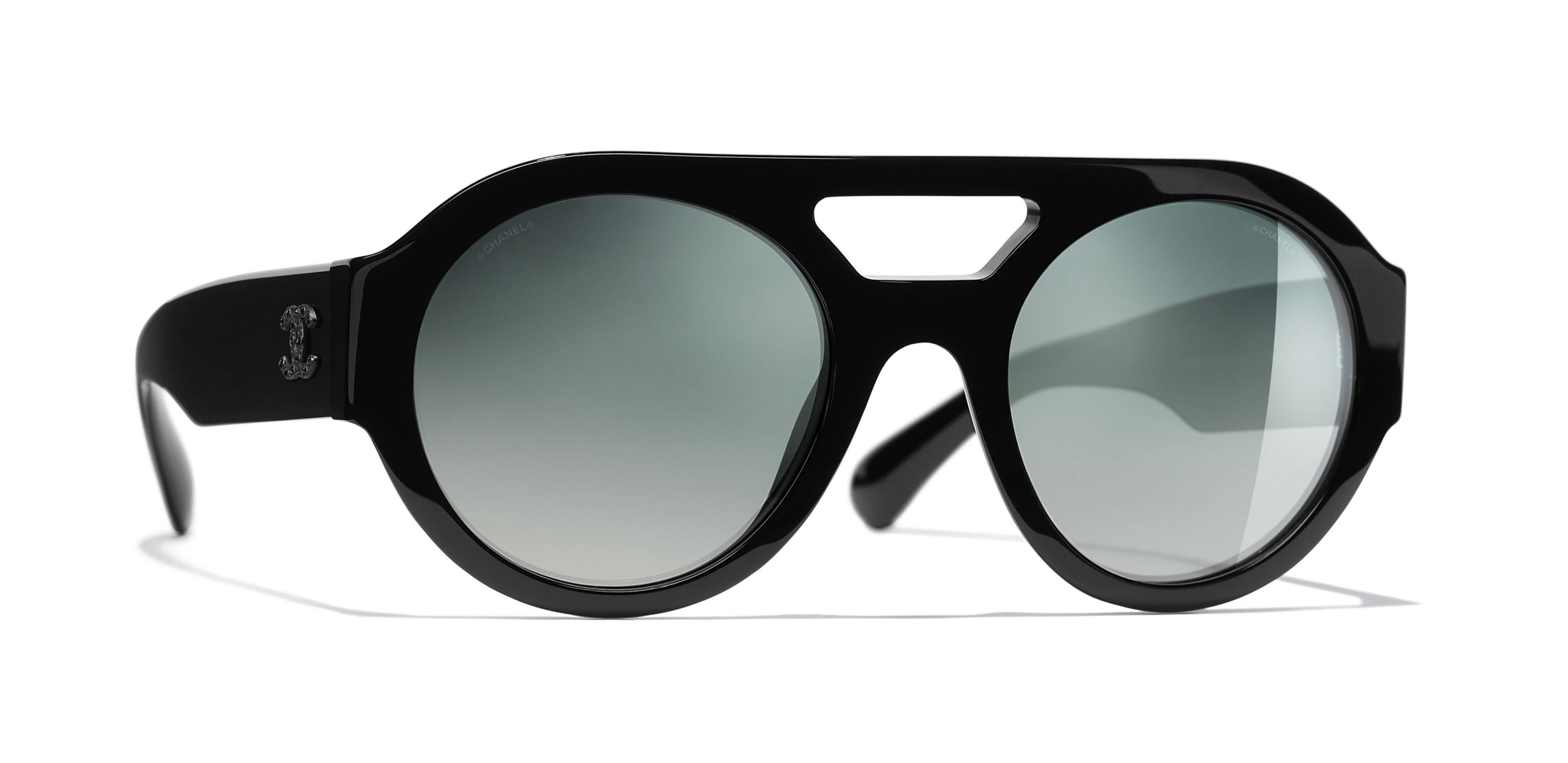 chanel round mirrored sunglasses