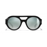 Chanel - Round Sunglasses - Black Green Mirror - Chanel Eyewear