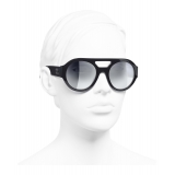 Chanel - Round Sunglasses - Dark Blue Mirror - Chanel Eyewear