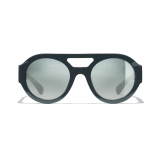 Chanel - Round Sunglasses - Dark Green Mirror - Chanel Eyewear