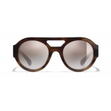 Chanel - Round Sunglasses - Tortoise Brown Mirror - Chanel Eyewear