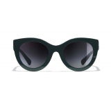 Chanel - Butterfly Sunglasses - Dark Green Gray Gradient - Chanel Eyewear