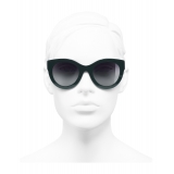Chanel - Occhiali a Farfalla da Sole - Verde Scuro Grigio Graduato - Chanel Eyewear
