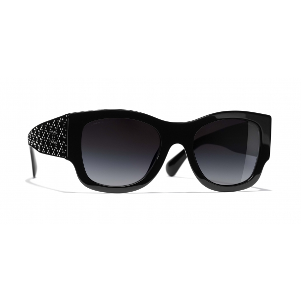 Chanel - Rectangle Sunglasses - Black Gray Gradient - Chanel Eyewear