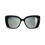 Chanel - Occhiali Quadrati da Sole - Nero Verde Specchiato - Chanel Eyewear