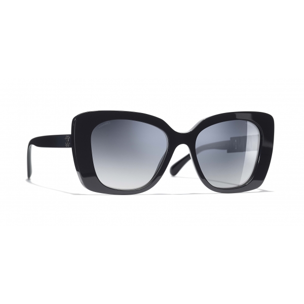 Chanel - Occhiali Quadrati da Sole - Blu Scuro Specchiato - Chanel Eyewear  - Avvenice