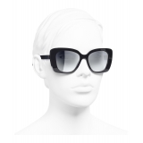 Chanel - Occhiali Quadrati da Sole - Blu Scuro Specchiato - Chanel Eyewear
