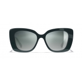 Chanel - Occhiali Quadrati da Sole - Verde Scuro Specchiato - Chanel Eyewear