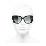 Chanel - Occhiali Quadrati da Sole - Verde Scuro Specchiato - Chanel Eyewear