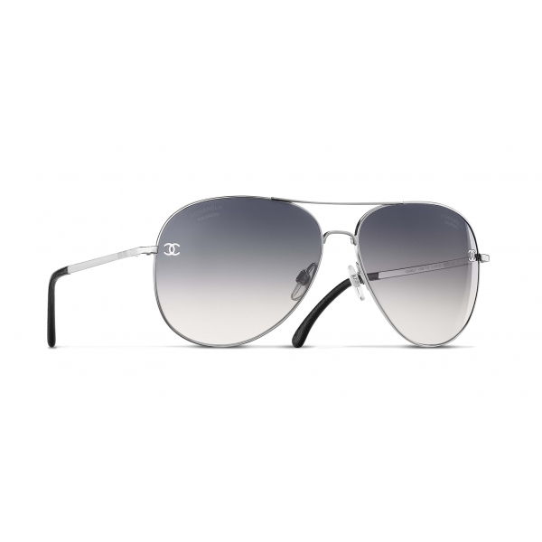 Chanel - Pilot Sunglasses - Silver Gray - Chanel Eyewear