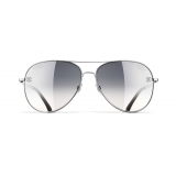 Chanel - Occhiali Pilota da Sole - Argento Grigio - Chanel Eyewear