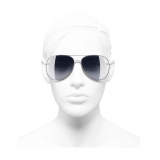 Chanel - Occhiali Pilota da Sole - Argento Grigio - Chanel Eyewear