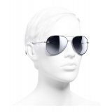 Chanel - Pilot Sunglasses - Silver Gray - Chanel Eyewear