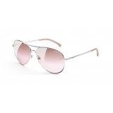 Chanel - Occhiali Pilota da Sole - Argento Rosa Chiaro Specchiato - Chanel Eyewear