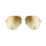 Chanel - Occhiali Pilota da Sole - Oro Marrone - Chanel Eyewear