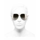 Chanel - Occhiali Pilota da Sole - Oro Marrone Specchiato - Chanel Eyewear