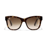 Chanel - Occhiali Quadrati da Sole - Tartaruga Scuro Marrone - Chanel Eyewear