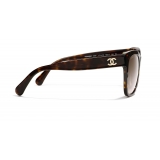 Chanel - Occhiali Quadrati da Sole - Tartaruga Scuro Marrone - Chanel Eyewear