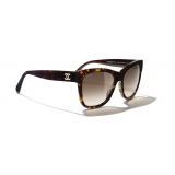 Chanel - Occhiali Quadrati da Sole - Tartaruga Scuro Marrone - Chanel Eyewear