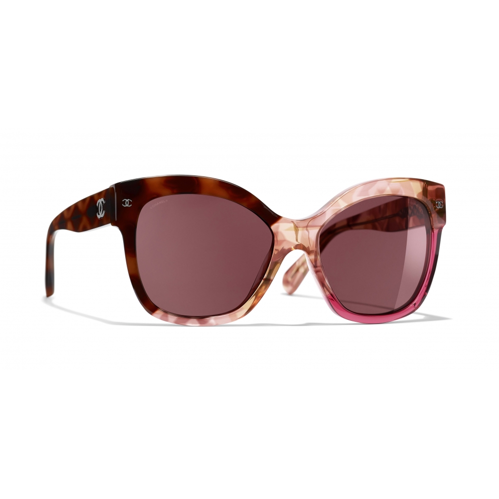 Chanel - Butterfly Sunglasses - Dark Tortoise Pink - Chanel Eyewear