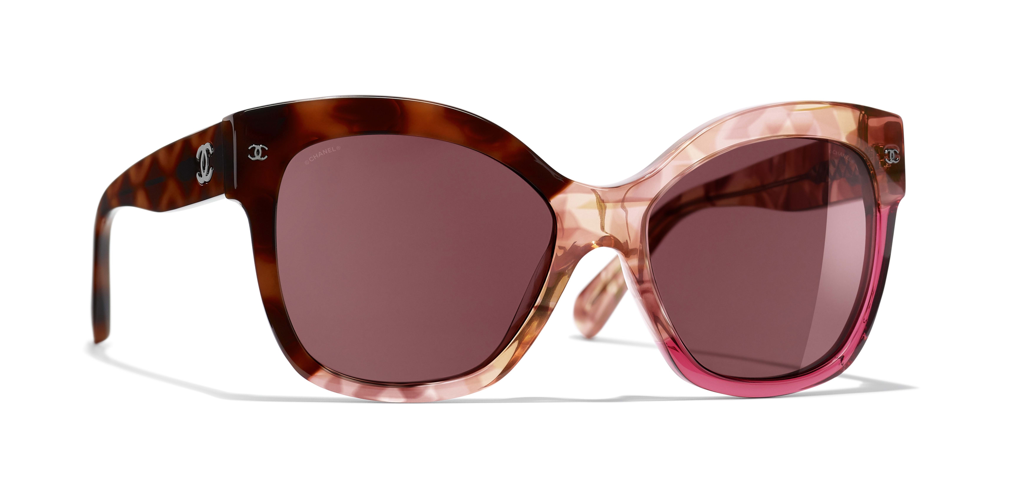 chanel pink butterfly sunglasses