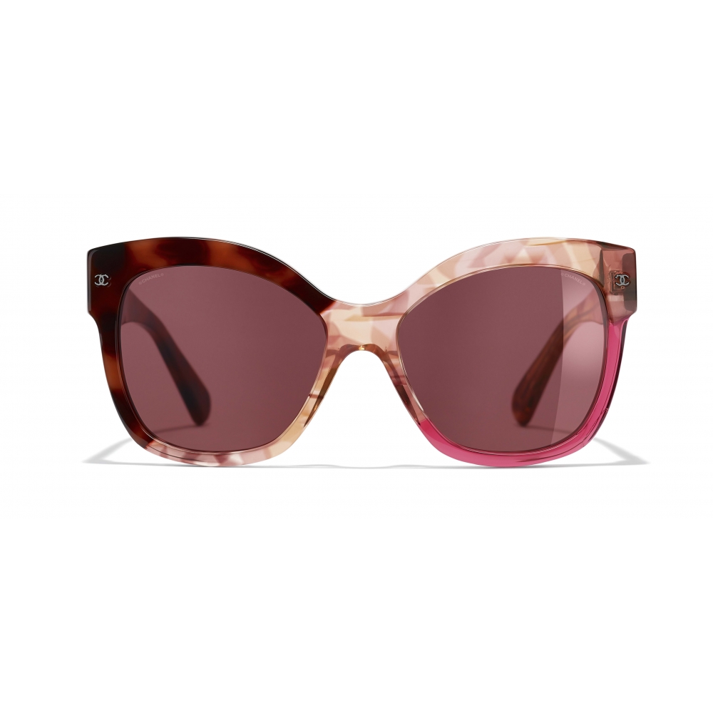 Chanel - Butterfly Sunglasses - Dark Tortoise Pink - Chanel