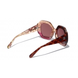 Chanel - Occhiali Rotondi da Sole - Tartaruga Scuro Rosa - Chanel Eyewear