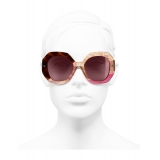 Chanel - Occhiali Rotondi da Sole - Tartaruga Scuro Rosa - Chanel Eyewear