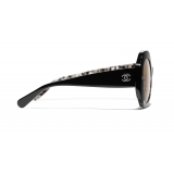 Chanel - Occhiali Rotondi da Sole - Nero Giallo - Chanel Eyewear