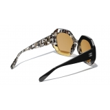 Chanel - Occhiali Rotondi da Sole - Nero Giallo - Chanel Eyewear