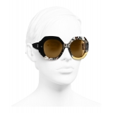 Chanel - Occhiali Rotondi da Sole - Nero Giallo - Chanel Eyewear