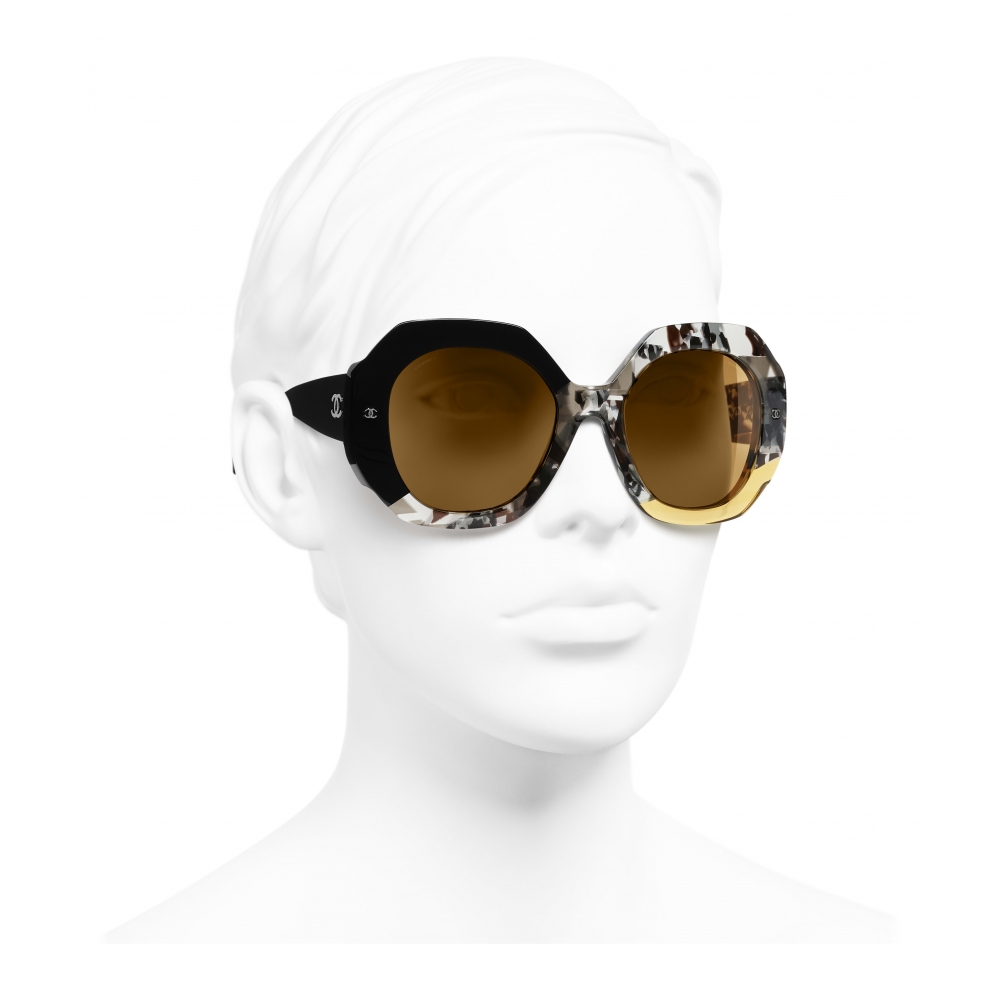 Chanel - Round Sunglasses - Black Yellow - Chanel Eyewear - Avvenice