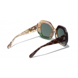 Chanel - Occhiali Rotondi da Sole - Tartaruga Scuro Verde - Chanel Eyewear