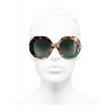 Chanel - Occhiali Rotondi da Sole - Tartaruga Scuro Verde - Chanel Eyewear