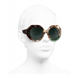 Chanel - Occhiali Rotondi da Sole - Tartaruga Scuro Verde - Chanel Eyewear