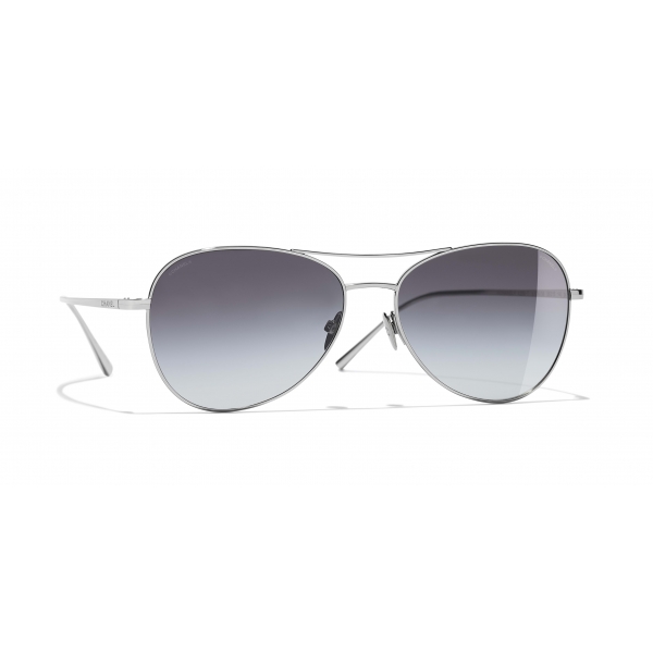 Chanel - Pilot Sunglasses - Silver Gray - Chanel Eyewear