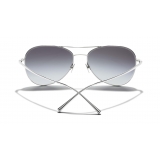 Chanel - Occhiali Modello Pilota da Sole - Argento Grigio - Chanel Eyewear