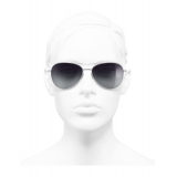 Chanel - Occhiali Modello Pilota da Sole - Argento Grigio - Chanel Eyewear