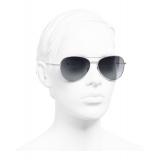 Chanel - Occhiali Modello Pilota da Sole - Argento Grigio - Chanel Eyewear