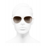 Chanel - Occhiali Modello Pilota da Sole - Oro Marrone - Chanel Eyewear