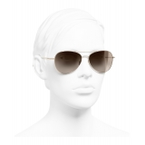 Chanel - Occhiali Modello Pilota da Sole - Oro Marrone - Chanel Eyewear