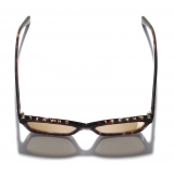 Chanel - Occhiali Quadrati da Sole - Tartaruga Scuro Oro Specchiato - Chanel Eyewear