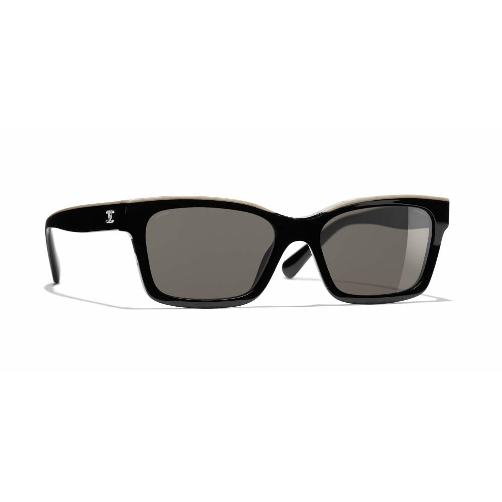 Chanel - Square Sunglasses - Black Beige Brown - Chanel Eyewear - Avvenice